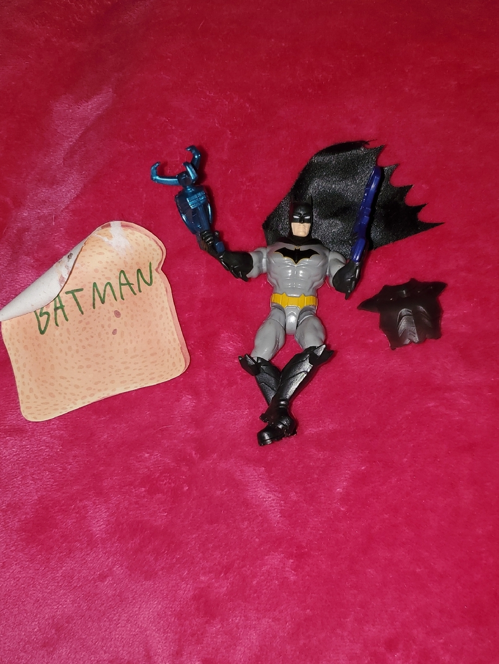 Spin Master DC Batman Action Figure with Black Cape and Gray Suit - Kids Toys
